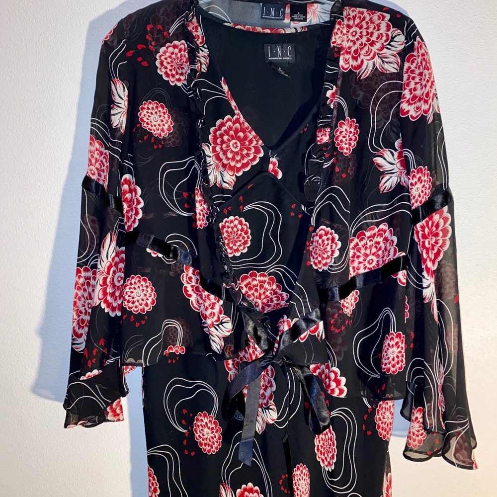 Inc floral dress with chiffon jacket